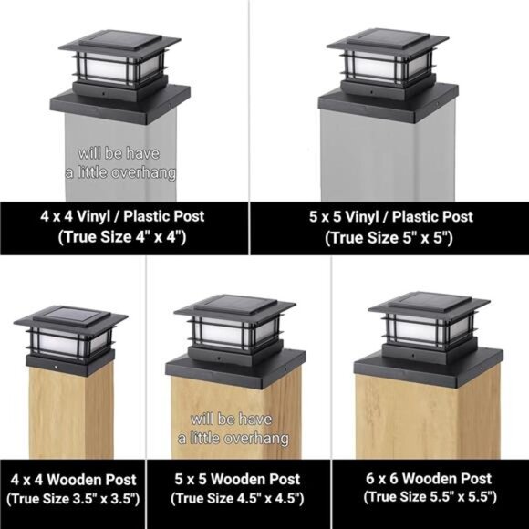 Dynaming 8 Pack Solar Flame Post Lights Outdoor, Solar Powered Fence Post - Picture 3 of 7